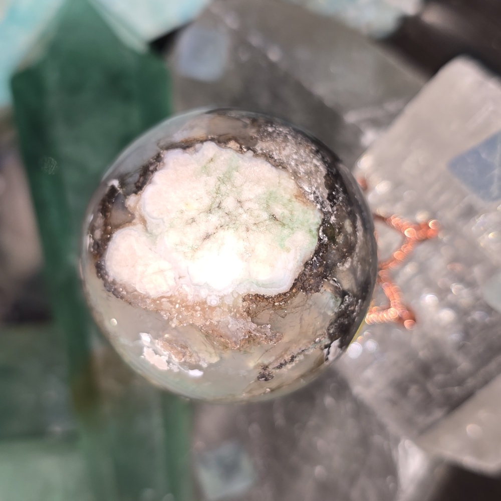 Green Dyed Flower Agate 1.8"